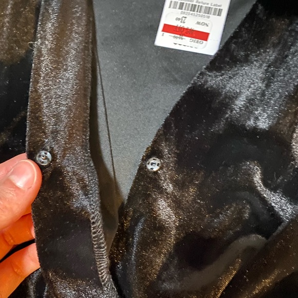 Velvet Long-Sleeve Surplice Bodysuit - Picture 4 of 9